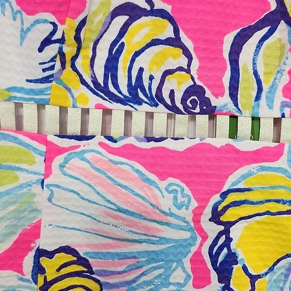 Lilly Pulitzer Ladies Size 12 Iggy Shift Dress Sleeveless Floral Zip Back